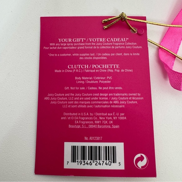 Juicy Couture Bright Pink Gold Studded Slim Envelope Clutch New Nwt - Picture 12 of 14